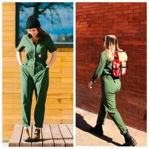 TOPO Designs Green Water Repellent Coveralls Jumpsuit Medium
